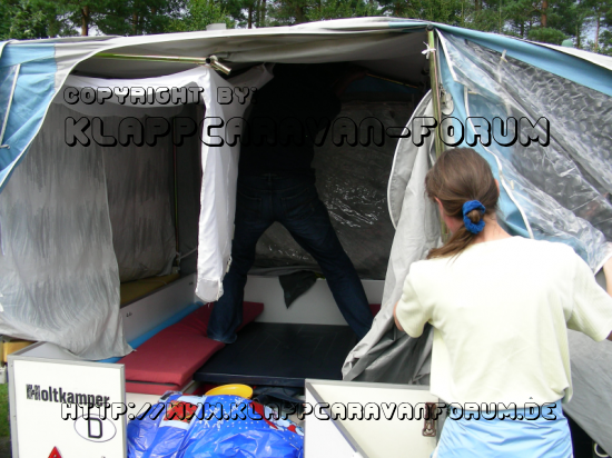 First wird eingehängt und gespannt