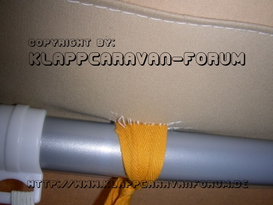 Tüttelbändchen halten das Zelt im SK-Falter