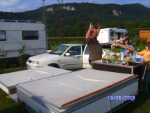 Deichselküche in Aktion