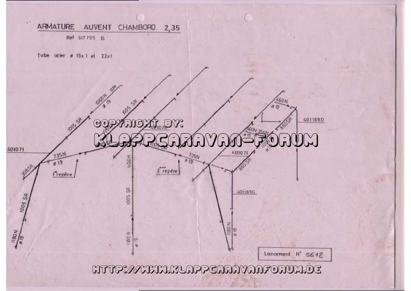 Vorzeltgestänge Trigano Chambord 1995