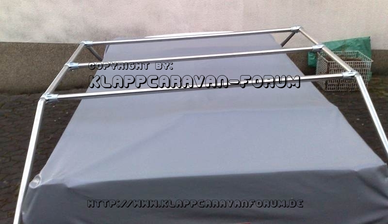 Eigenbau-Gepäckgalerie aus V2A -Querstreben von hinten