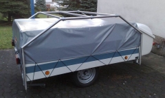 Eigenbau-Gepäckgalerie aus V2A - montiert von rechts