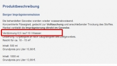 Berger Imprägnierung Produktbeschreibung