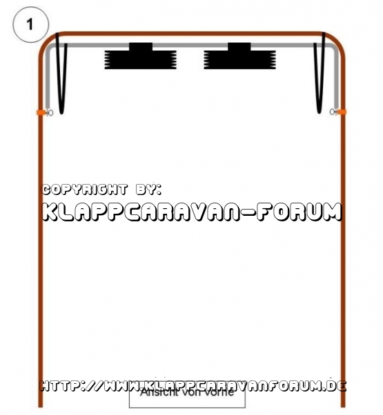 Plan 2 - integriertes Gestänge für Hängeschränke im Camp-let